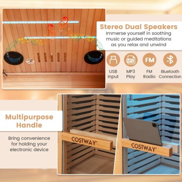 1 Person - Far Infrared Sauna - Canadian Hemlock with Chromotherapy - Image 11