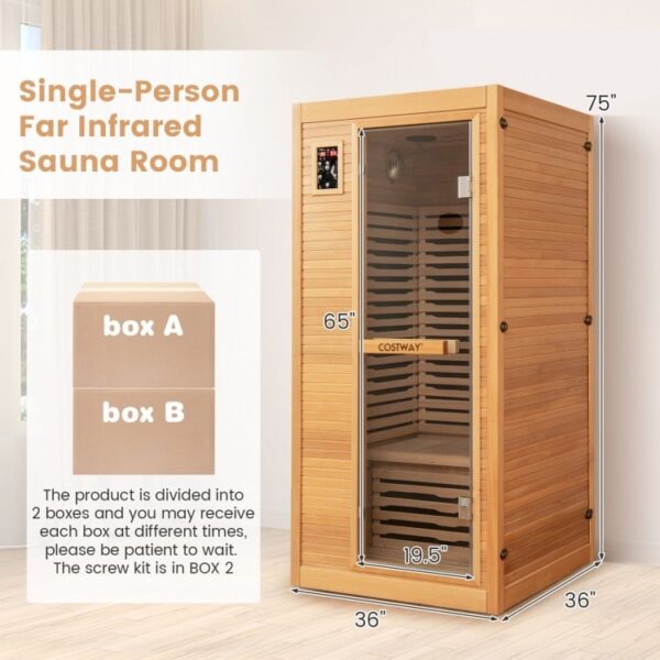 1 Person - Far Infrared Sauna - Canadian Hemlock with Chromotherapy - Image 5