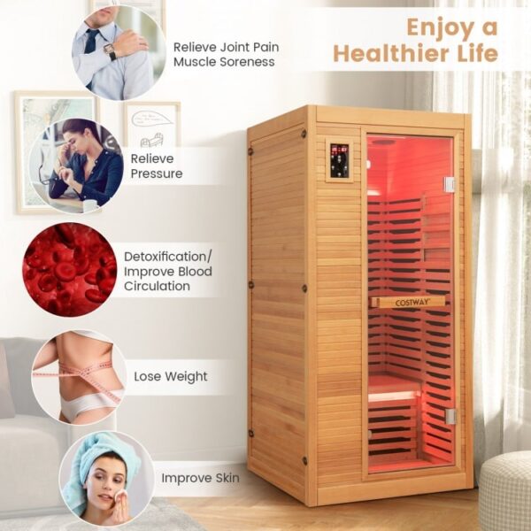 1 Person - Far Infrared Sauna - Canadian Hemlock with Chromotherapy - Image 4