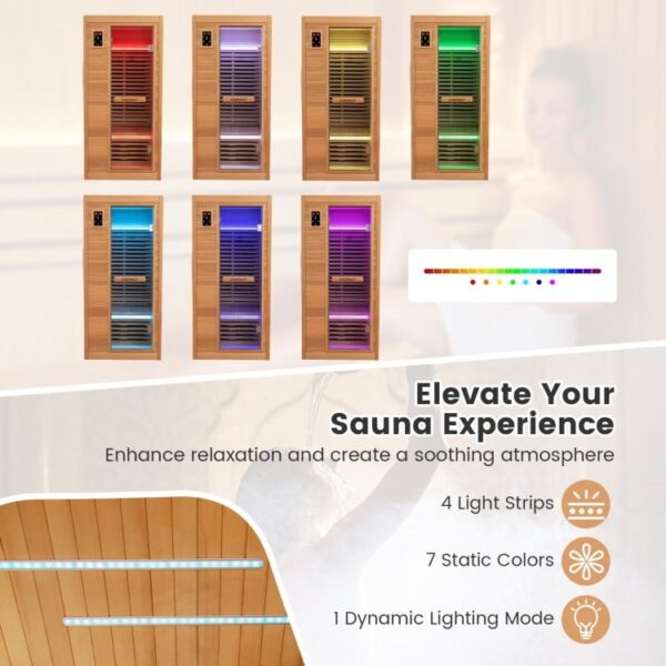 1 Person - Far Infrared Sauna - Canadian Hemlock with Chromotherapy - Image 9