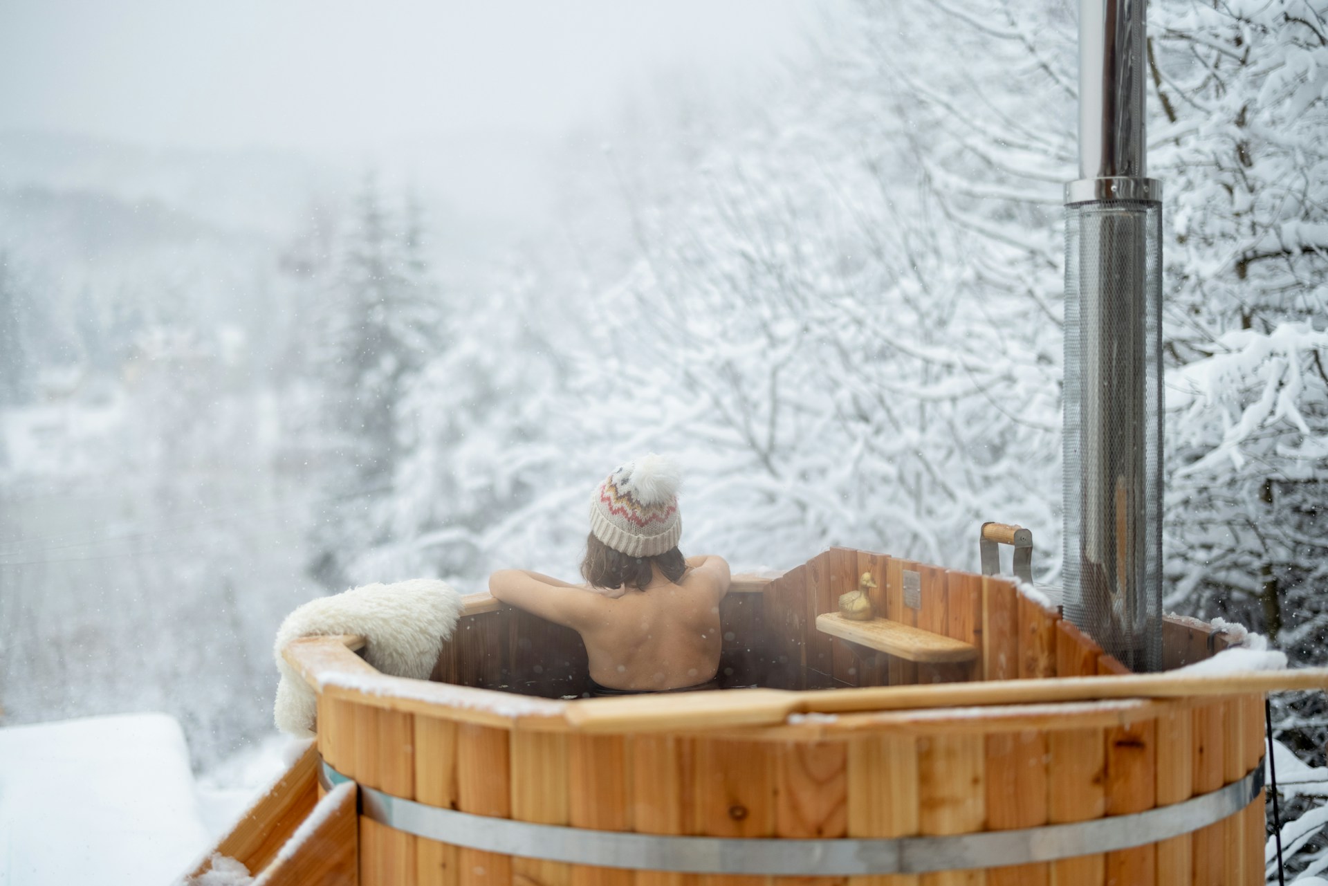 winter hot tub