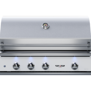 38" Delta Heat Gas Grill with Infrared Rotisserie, White Control Panel