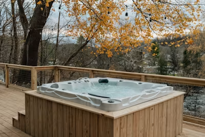 hot tub in a Calgary backyard